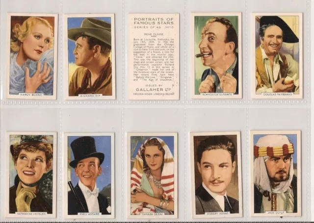 Gallaher, PORTRAITS OF FAMOUS STARS, Full Set, 48/48x Cards, Very Good, 1935