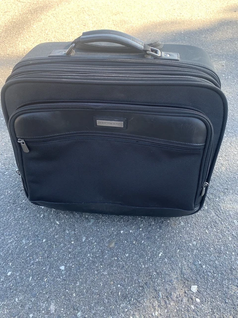 HARTMANN GRS Black Rolling Wheeled EXPANDABLE Briefcase Carryon Laptop Bag Case