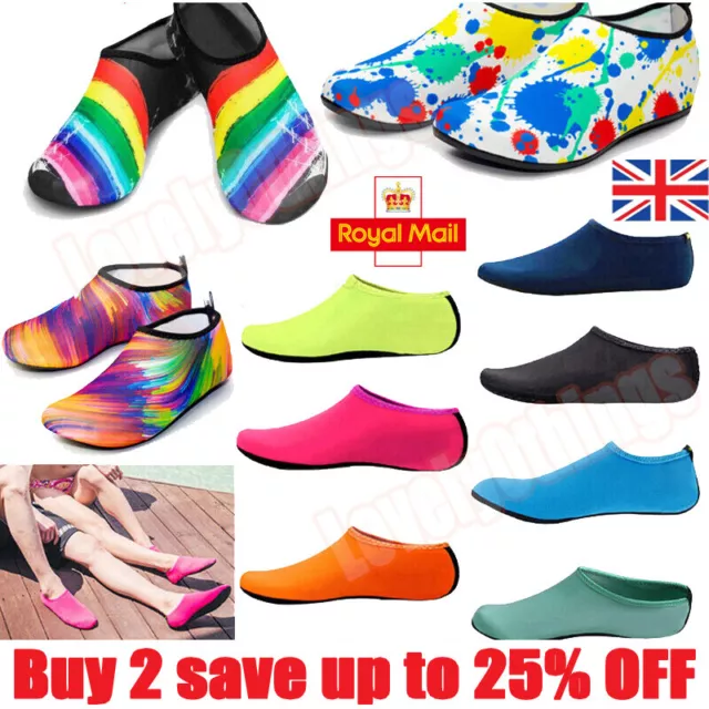 Kids Mens&Womens Water Beach Shoes Non-Slip Sea Swim Pool Wetsuits Aqua Socks/UK