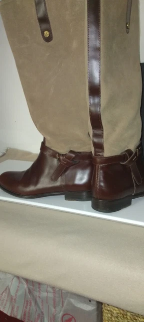 Bottes Cavalières Alberto Fermani Daim Marron Clair - Taille 39, Occasion Très Bon état, Doublure Cuir