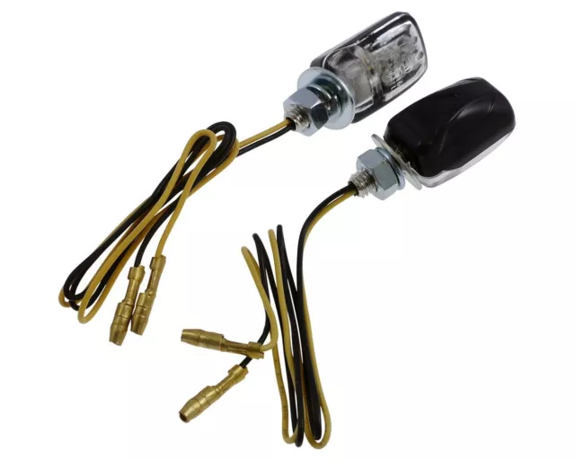 2pcs Mini Moto Led Clignotants Clignotant Indicateur de lumière Ambre Lampe  Universel pour les motos Utilise 12V Batterie