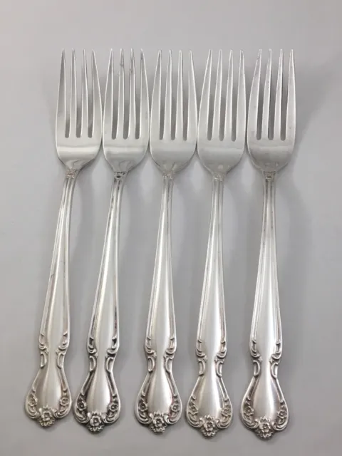 Rogers & Bro DAYBREAK Elegant Lady International Silver Plate 5 Dinner Forks
