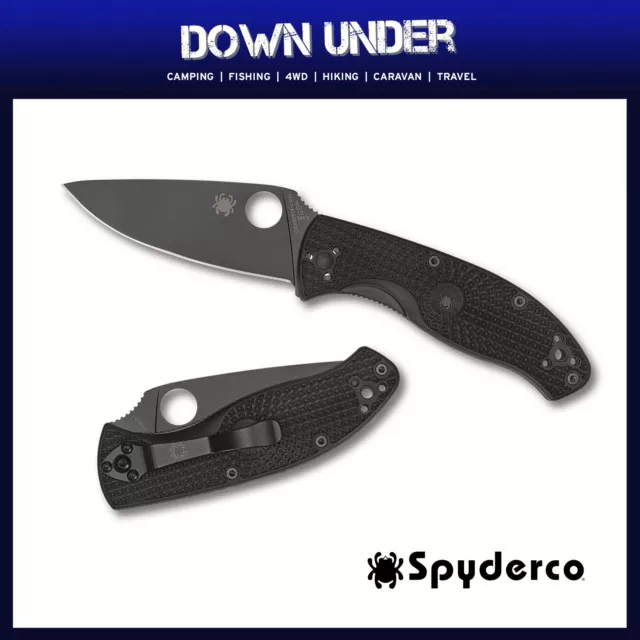 Spyderco Tenacious Knife - Black Handle Plain Black Blade