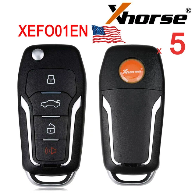 5x Xhorse XEFO01EN Super Remote Key Fit For Ford Flip 4 Buttons with Super Chip