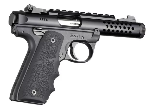 Hogue 79080 Rubber Grip w/Finger Grooves Fits Ruger MKIV 22/45 Black