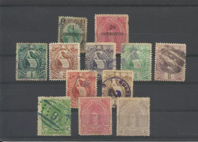 Guatemala Early Stamps Lot Of 12 Used Stamps High Catalog Value