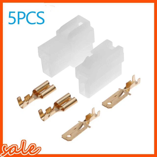 5 Sets Universal T-Type 2 Pin DC Power Male Female Connector Plastic Metal Plug