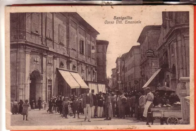 Cartolina  Senigallia  Fp Viaggiata 1933 Corso Vitt. Emanuele Animatissima Bella