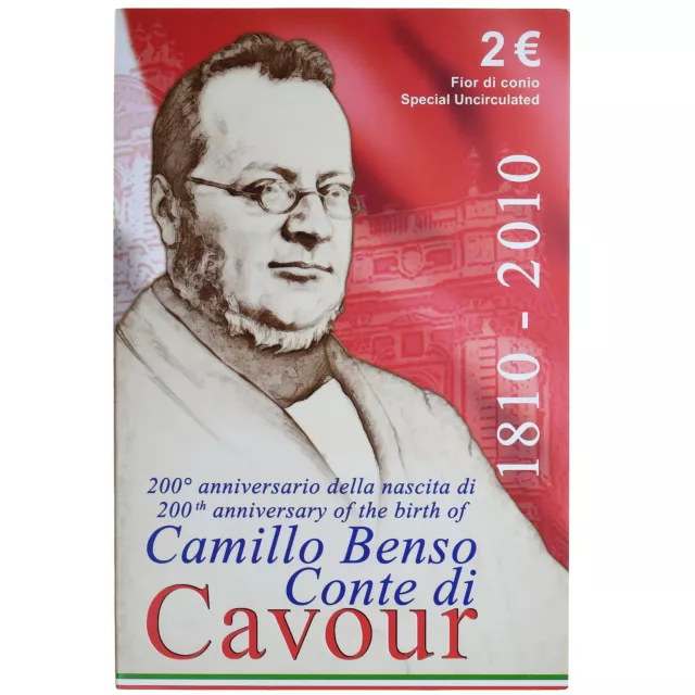 [#1280418] Italien, 2 Euro, Camillo Benso comte di Cavour, 2010, Rome, FDC, STGL