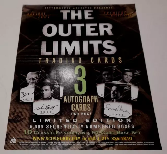 The Outer Limits Trading Cards Sell Promotional Sheet (Rittenhouse 2001)