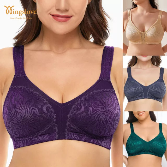 LOT 3/5 NO-PADDED Plus size Bra Womens Full Coverage Unlined