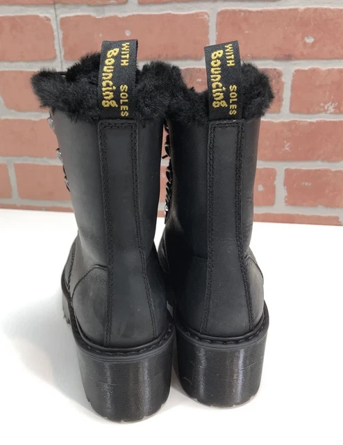 Doc Dr. Martens Leona Fur Lined Heeled Boots Women’s Size 7 Matte Black Doc Dr. Martens Leona Fur Lined Heeled Boots Women’s Size 7 Matte Black