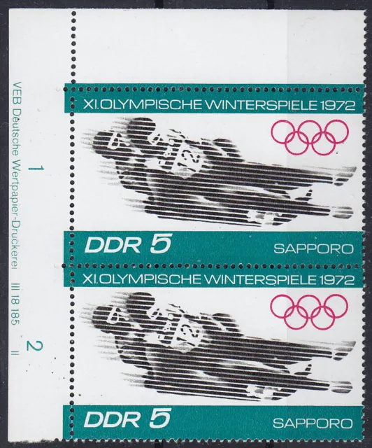 Briefmarken DDR Mi Nr. 1725  Olympia Sapporo Druckvermerk DV DWD II **