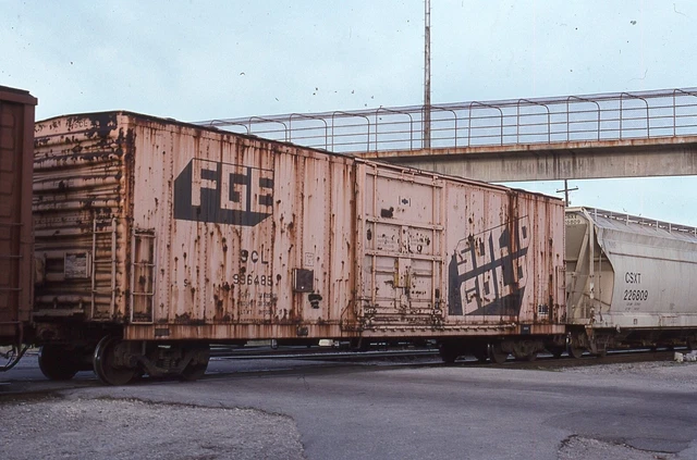 ORIGINAL RAILROAD SLIDE SEABOARD COAST LINE 996485 Fruit Growers Express boxcar