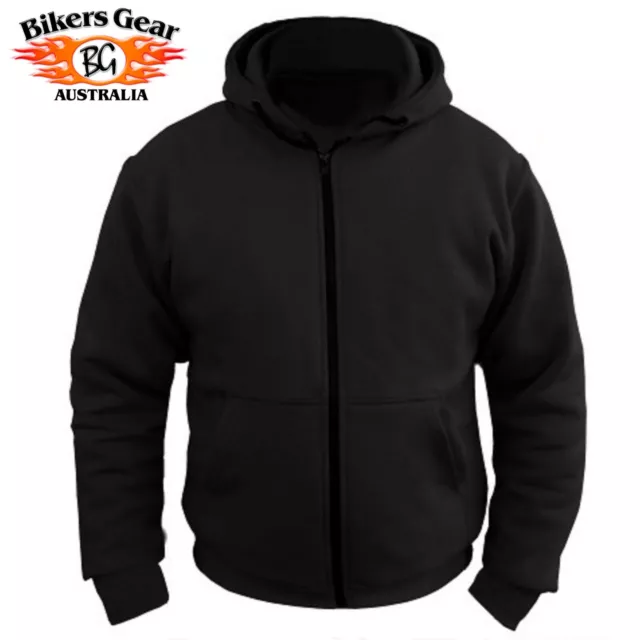 New Bikers Gear Motorcycle Kevlar® Lined Hoodie Fully Reinforced Construction