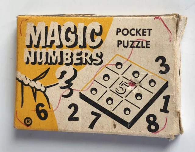 1966 Vintage Premium Cracker Jack Prize Magic Numbers Game Puzzle Toy