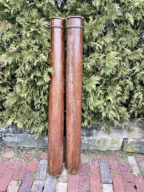 PAIR of ANTIQUE VICTORIAN Wood Baluster COLUMN NEWEL POST Architecture Salvage