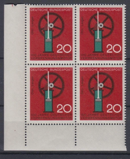 Bund 442 Eckrand links unten 4er Block Fortschritt in Technik 20 Pf **