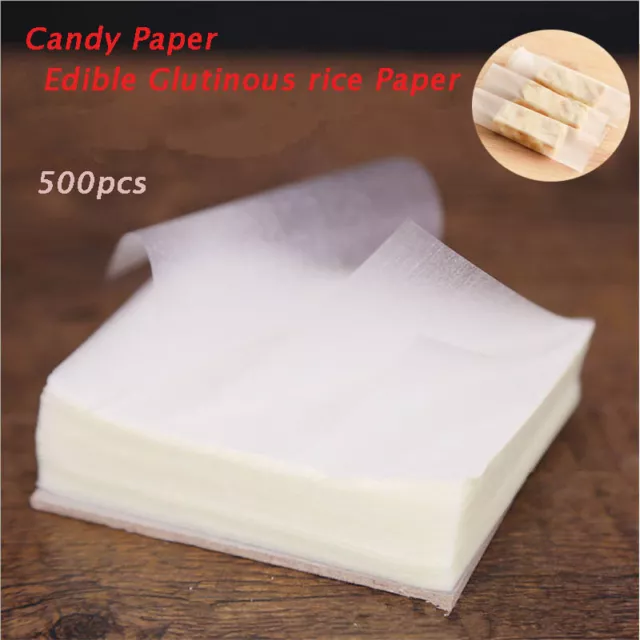 500 Sheets Edible Glutinous Rice Paper Xmas Wedding Candy Food Sweets Wrapping .