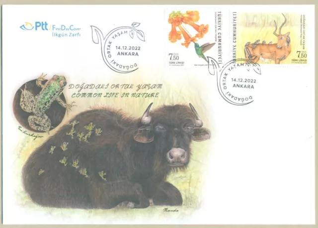 Turkey 2022 Mnh Life In Nature Hummingbird Flower Impala Birds Fdc Cover