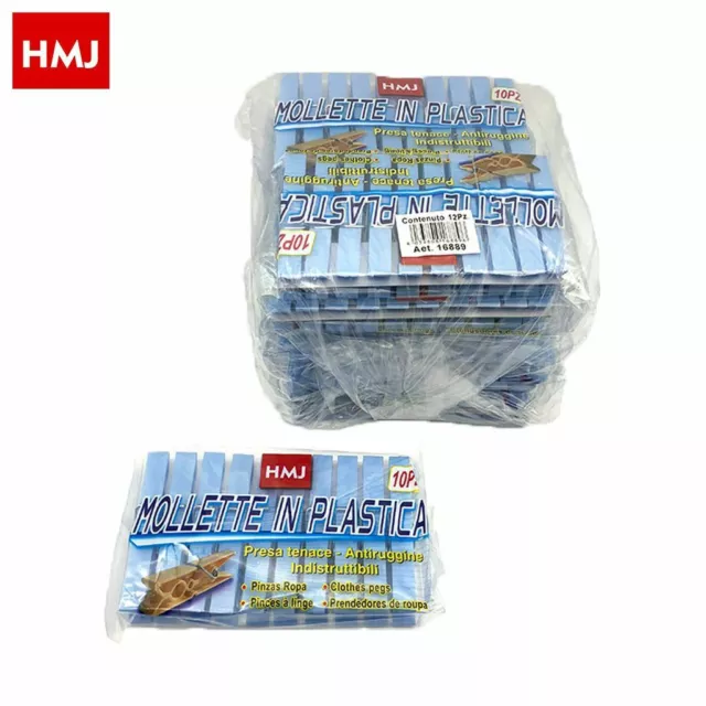 Set 120 Pezzi Mollette Pinze Bucato Panni Plastica ExtraForte Azzurre hmj