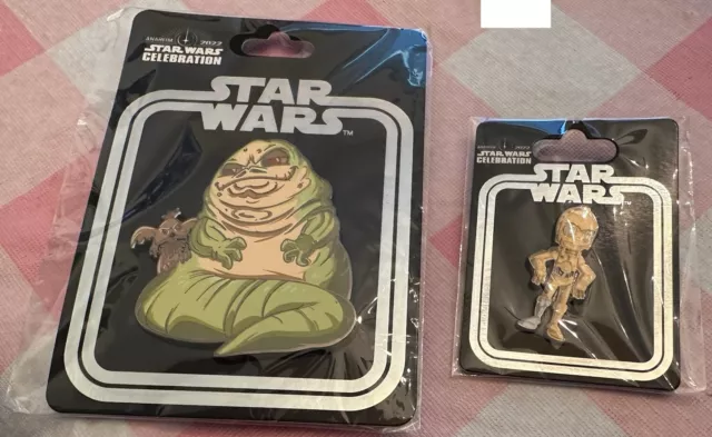 2022 Star Wars Celebration Anaheim Incentive Pins: Jabba & Crumb + C-3PO