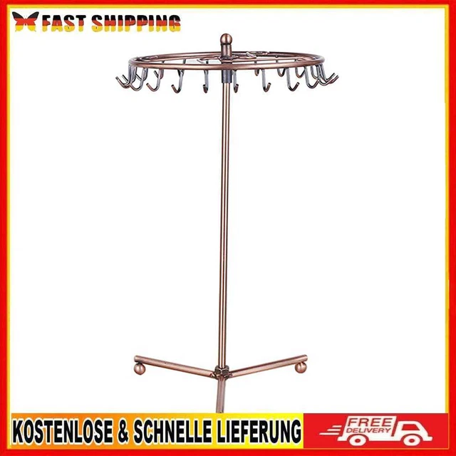 Rotierender Schmuck-Organizer für Halsketten und Armbänder (Triangle Base Bronze