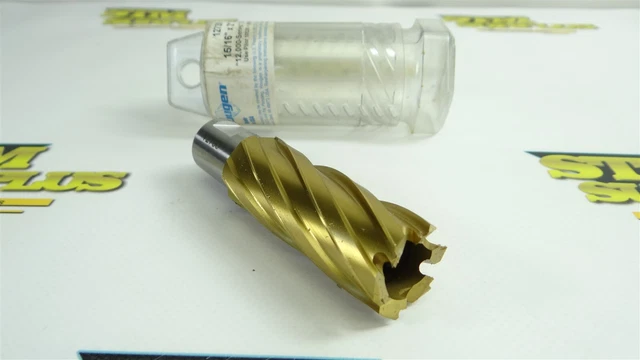 New! Hougen Hss+ Tin Rotabroach Cutter 15/16" Dia X 2" Doc ^