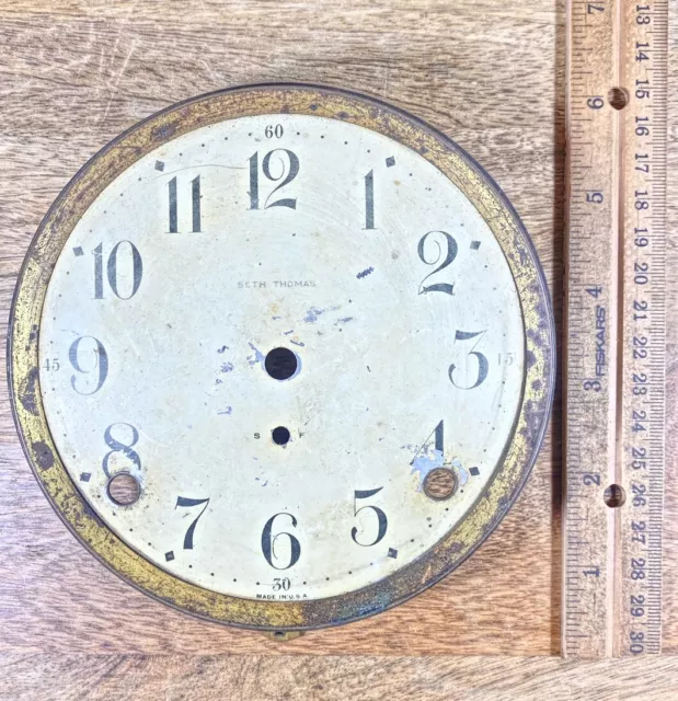Old Seth Thomas Clock Movement Dial Pan (K9986)