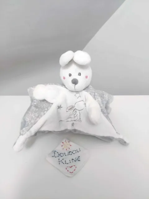 Doudou Plat/Mouchoir Lapin Blanc Étoiles Argent Attache Tétine - Simba Toys