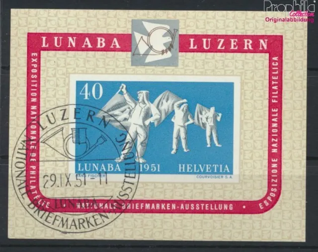 Suisse Bloc 14 oblitéré 1951 LUNABA lucerne (9909976