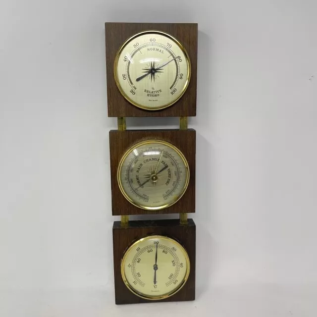 MCM Barometer Thermometer Hygrometer Hard Wood Wall Weather Station West Germany