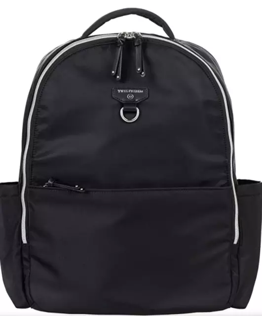 TWELVElittle On-the-Go DiaperBag Backpack 2.0 (Black) - Includes Changing Pad. L