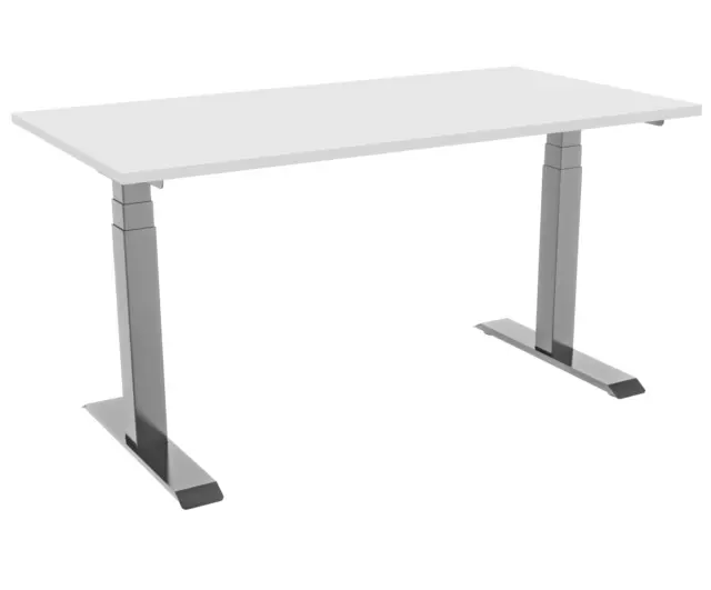 celexon Schreibtisch Pro grau elektrisch-höhenverstellbar + Tischplatte 125x75cm