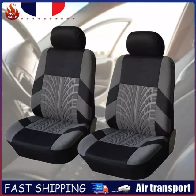 Auto Seat Protector Embroidery Car Bench Seat Cover for Truck SUV (Grey) FR