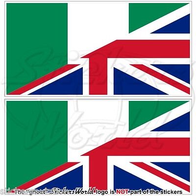 NIGERIA-UK Flag, Nigerian-United Kingdom British Union Jack 75mm Stickers x2