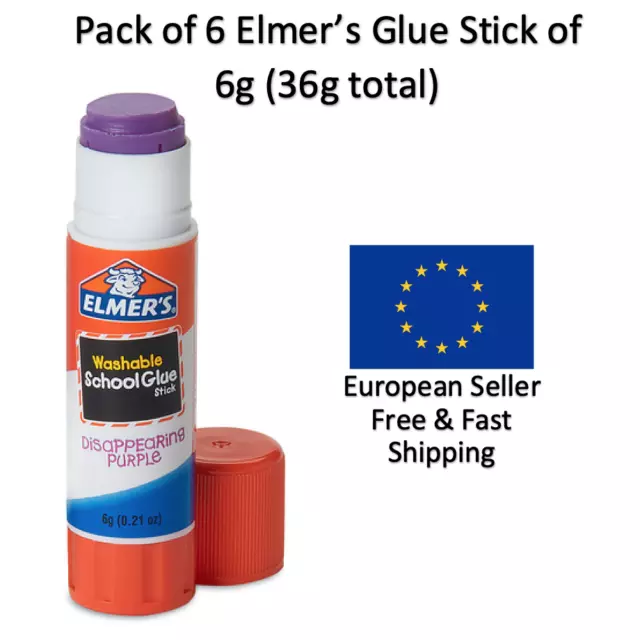 Elmer's Glue pack 6 of Sticks 6g Washable Purple SchoolGlue Colle Elmers