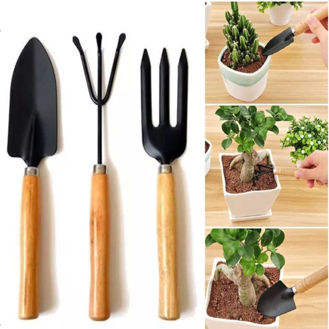 Garden Tools 3Pcs Mini Gardening Plant Set Garden Tool Shovel Rake Spade