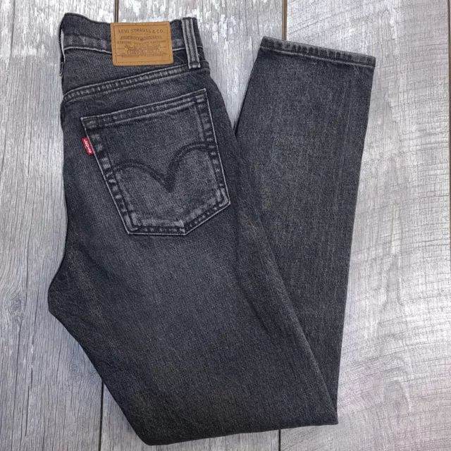 Levis Wedgie Icon Jeans Womens 24 Black Denim High Rise Ankle Stretch Pants