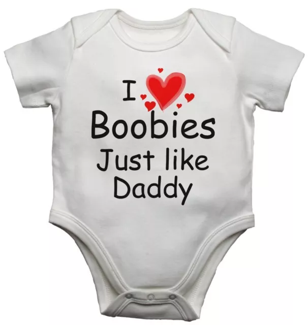 Gilet bambino personalizzato body divertente I Love Boobies just like papà regalo unisex