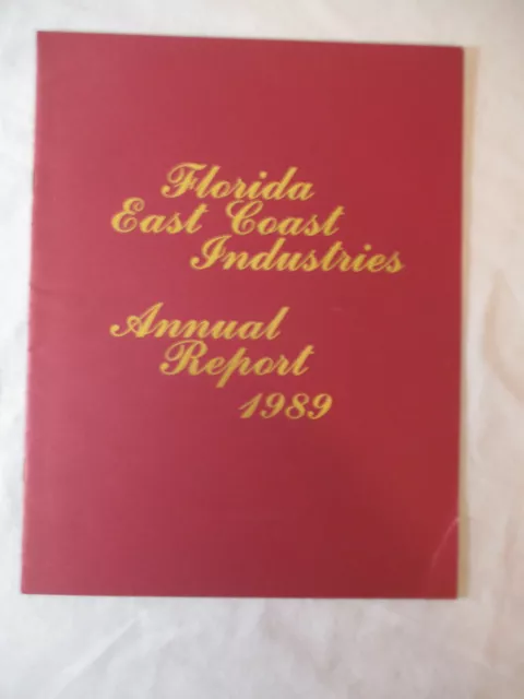 1989 FLORIDA EAST COAST INDUSTRIES Annual Report # 2075 Railways Railroad