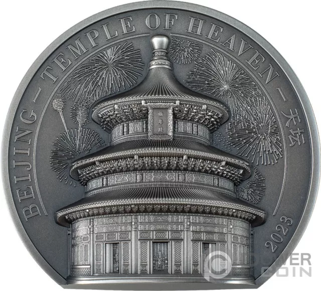 TEMPLE OF HEAVEN Beijing 5 Oz Silver Coin 25$ Cook Islands 2023