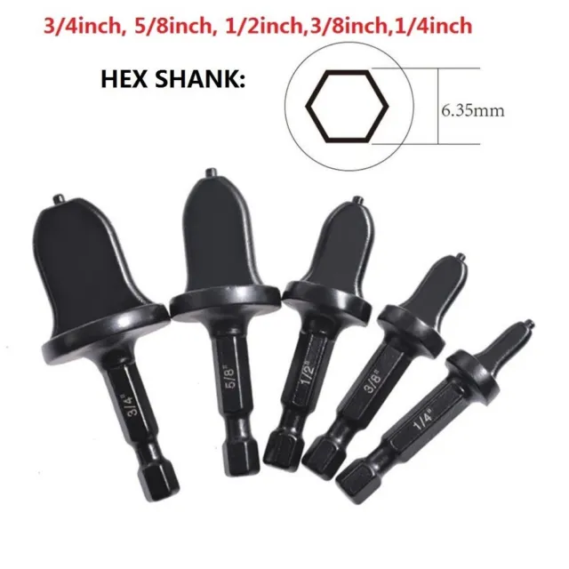 1/5*Tube Expander Swaging-Tool Drill Bit Set 1/4 3/8 1/2 5/8 3/4in Bit HEX Shank