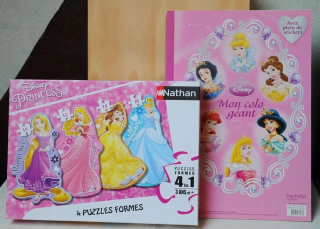 PUZZLES DISNEY PRINCESSES + cahier coloriages + figurines. EUR 10,50
