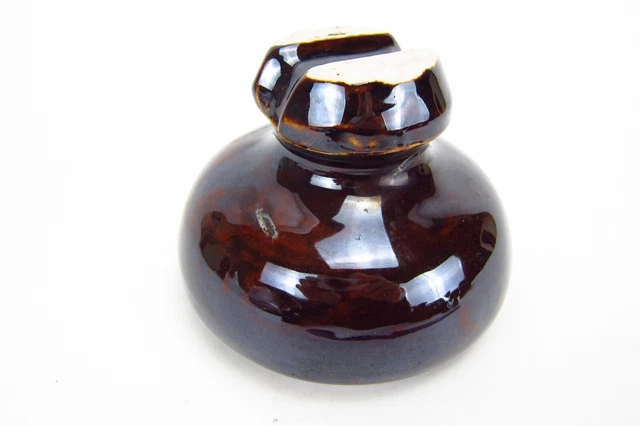 Large Brown Porcelain Insulator 5 1/4" Diameter