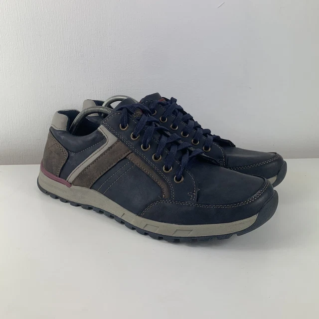 Mocassini da uomo blu pavers taglia 10 lacci in pelle blu scarpe da ginnastica casual