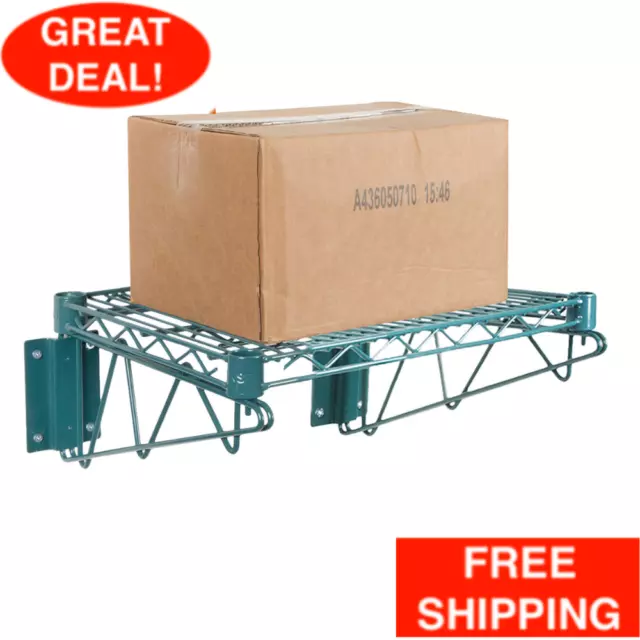 14" x 24" Wall Mount Green Epoxy Wire Shelf Rack Commercial Restaurant Pot NSF