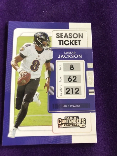 #7 LAMAR JACKSON Baltimore Ravens. 2021 Panini Contenders Season Ticket