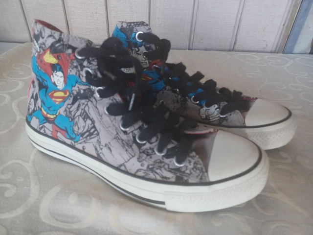Converse All Star Superman Size 6 1/2 Shoes DC Comics Logo Last Stand Graphic