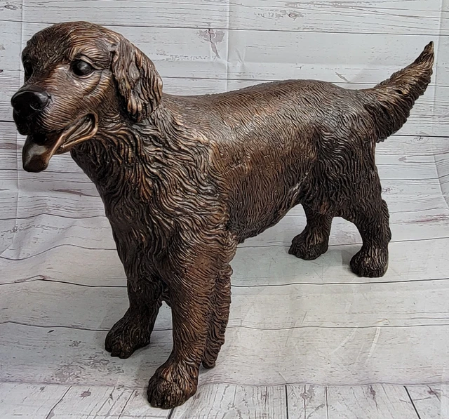 Golden Retriever - Statuetta Di Cane, Busto Su Base Di Pietra, Scultura - Foto 7